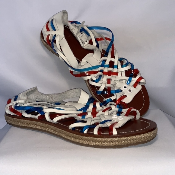 NWOT Tory Burch Huarache Espadrille red white and blue size 10 - Picture 10 of 10